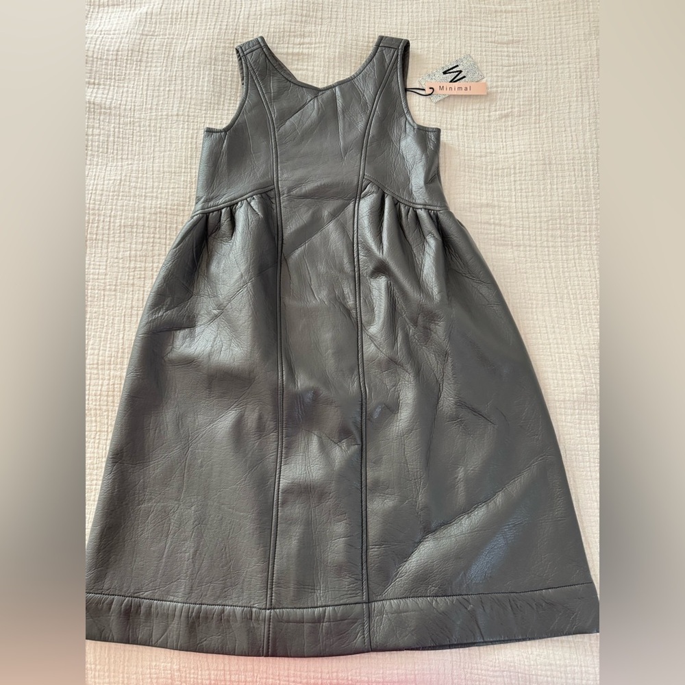 Minimal faux leather dress